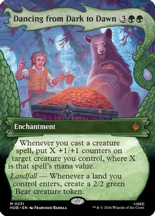 FOIL Dancing from Dark to Dawn (Showcase) (HOB-231) - The Hobbit - Magic The Gathering