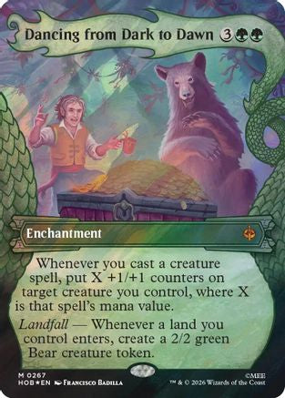 FOIL Dancing from Dark to Dawn (Showcase) (Surge Foil) (HOB-267) - The Hobbit - Magic The Gathering