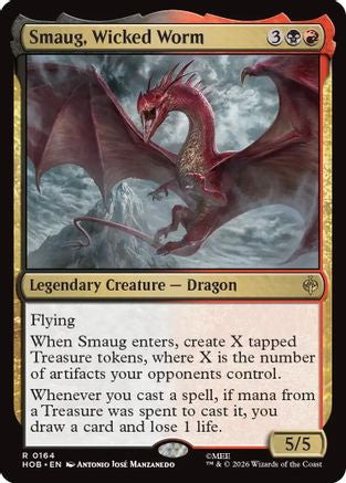 FOIL Smaug, Wicked Worm (HOB-164) - The Hobbit - Magic The Gathering
