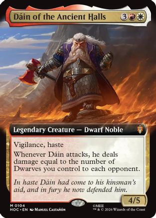 FOIL Dain of the Ancient Halls (Extended Art) (HOC-104) - The Hobbit: Eternal-Legal - Magic The Gathering