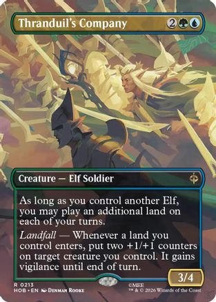 FOIL Thranduil's Company (Borderless) (HOB-213) - The Hobbit - Magic The Gathering