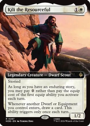 FOIL Kili the Resourceful (Extended Art) (HOB-287) - The Hobbit - Magic The Gathering