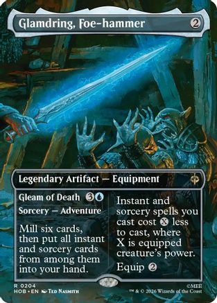 FOIL Glamdring, Foe-hammer (Borderless) (HOB-204) - The Hobbit - Magic The Gathering
