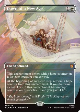 FOIL Dawn of a New Age (Borderless) (Surge Foil) (HOC-053) - The Hobbit: Eternal-Legal - Magic The Gathering