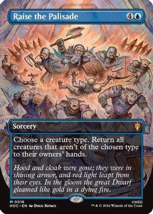 FOIL Raise the Palisade (Borderless) (HOC-018) - The Hobbit: Eternal-Legal - Magic The Gathering