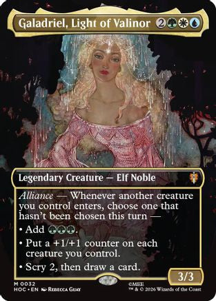 FOIL Galadriel, Light of Valinor (Borderless) (HOC-032) - The Hobbit: Eternal-Legal - Magic The Gathering