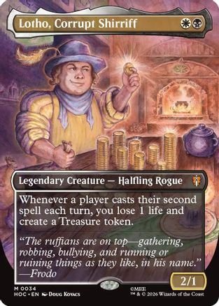 FOIL Lotho, Corrupt Shirriff (Borderless) (HOC-034) - The Hobbit: Eternal-Legal - Magic The Gathering