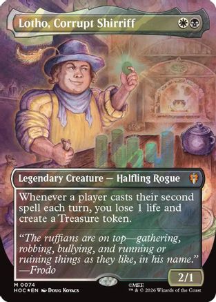 FOIL Lotho, Corrupt Shirriff (Borderless) (Surge Foil) (HOC-074) - The Hobbit: Eternal-Legal - Magic The Gathering