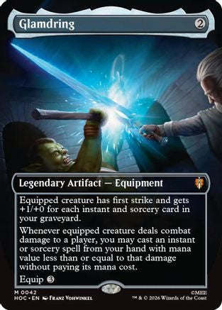 FOIL Glamdring (Borderless) (HOC-042) - The Hobbit: Eternal-Legal - Magic The Gathering