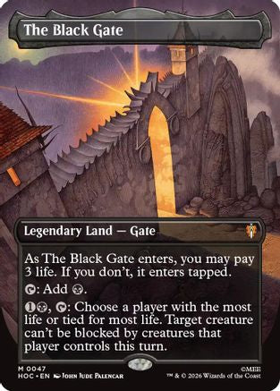 FOIL The Black Gate (Borderless) (HOC-047) - The Hobbit: Eternal-Legal - Magic The Gathering
