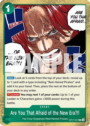 Are You That Afraid of the New Era?! (OP17-037) - The World's Strongest Warriors One Piece