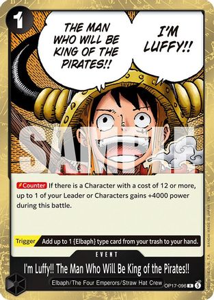 I'm Luffy!! The Man Who Will Be King of the Pirates!! (OP17-096) - The World's Strongest Warriors One Piece