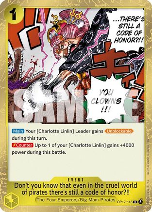 Don't you know that even in the cruel world of pirates there's still a code of honor?!! (OP17-115) - The World's Strongest Warriors One Piece