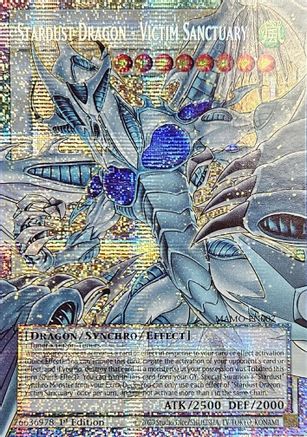 STARLIGHT RARE Stardust Dragon - Victim Sanctuary (Starlight Rare) (Extended Art) (MAMO-EN007) - Magnificent Monsters 1st Edition