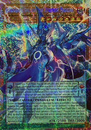 STARLIGHT RARE Astrograph Sorcerer, the Starfrost Magician (Starlight Rare) (Extended Art) (MAMO-EN015) - Magnificent Monsters 1st Edition