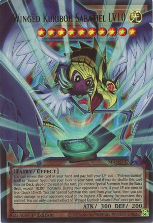 ULTRA RARE Winged Kuriboh Sabatiel LV10 (Extended Art) (MAMO-EN006) - Magnificent Monsters 1st Edition