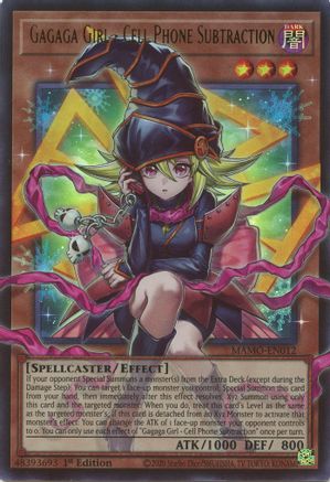 ULTRA RARE Gagaga Girl - Cell Phone Subtraction (Extended Art) (MAMO-EN012) - Magnificent Monsters 1st Edition