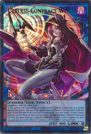 ULTRA RARE Cyberse Contract Witch (Extended Art) (MAMO-EN018) - Magnificent Monsters 1st Edition