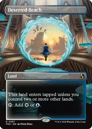 FOIL Deserted Beach (Borderless) (FRA-397) - Reality Fracture - Magic The Gathering