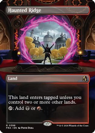 FOIL Haunted Ridge (Borderless) (FRA-398) - Reality Fracture - Magic The Gathering