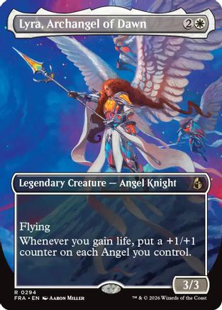 FOIL Lyra, Archangel of Dawn (Borderless) (FRA-294) - Reality Fracture - Magic The Gathering