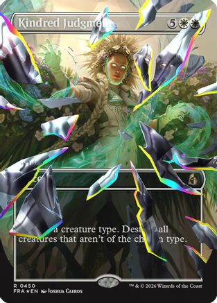 FOIL Kindred Judgment (Borderless) (Facet Foil) (FRA-450) - Reality Fracture - Magic The Gathering