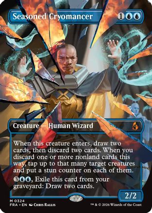 Seasoned Cryomancer (Borderless) (0324) (FRA-324) - Reality Fracture - Magic The Gathering