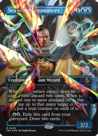 FOIL Seasoned Cryomancer (Borderless) (Facet Foil) (0452) (FRA-452) - Reality Fracture - Magic The Gathering