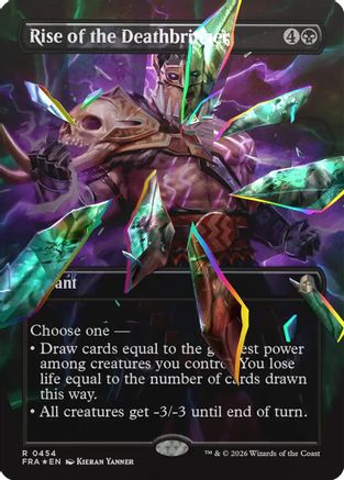 FOIL Rise of the Deathbringer (Borderless) (Facet Foil) (FRA-454) - Reality Fracture - Magic The Gathering