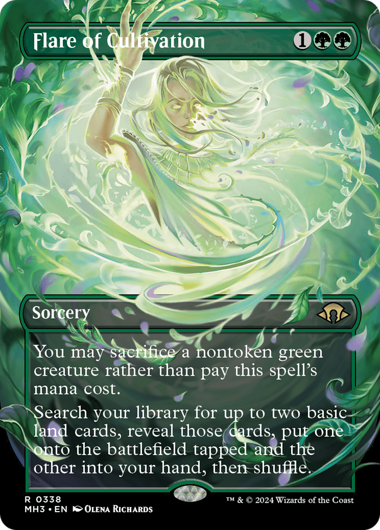 FOIL Flare of Cultivation (Borderless) (MH3-338) - Modern Horizons 3 - Magic The Gathering