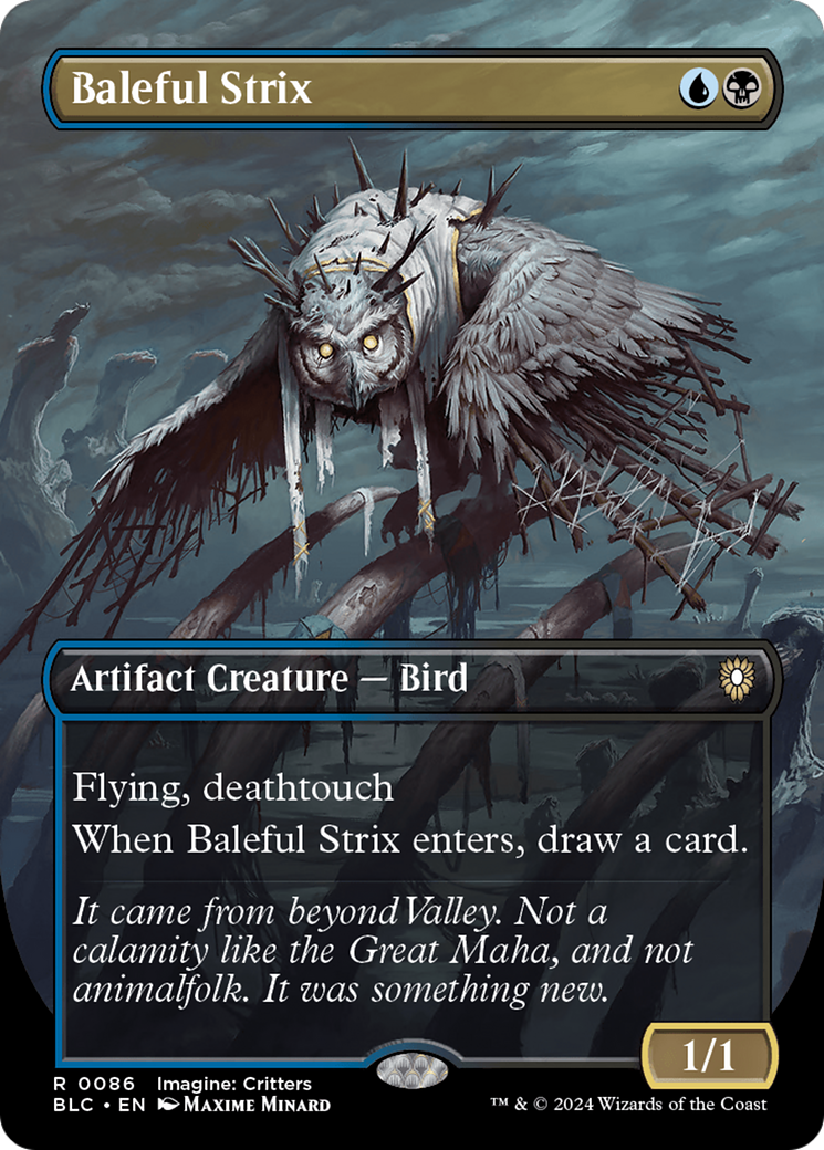 FOIL Baleful Strix (BLC-086) - Bloomburrow Commander - Magic The Gathering