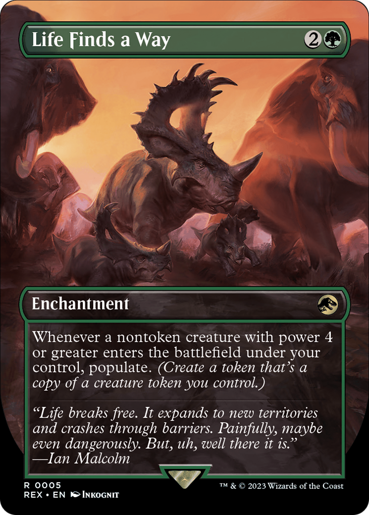 Life Finds a Way (Borderless) (REX-005) - Jurassic World Collection - Magic The Gathering