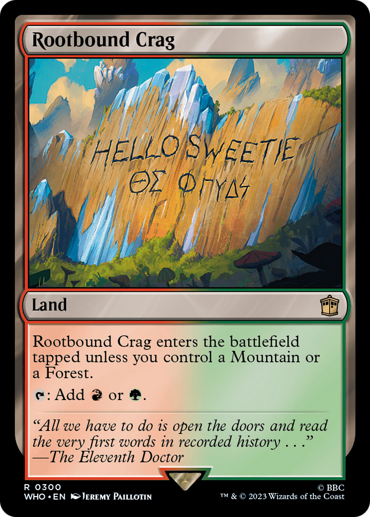 FOIL Rootbound Crag (WHO-300) - Doctor Who - Magic The Gathering