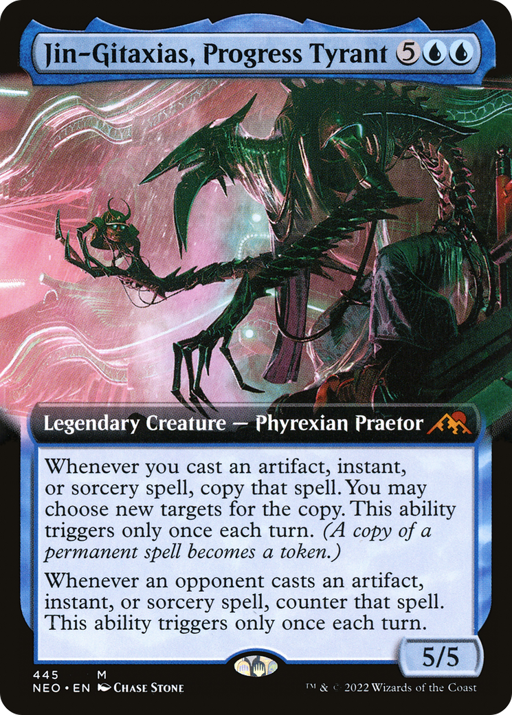 FOIL Jin-Gitaxias, Progress Tyrant (Extended Art) (NEO-445) - Kamigawa: Neon Dynasty - Magic The Gathering