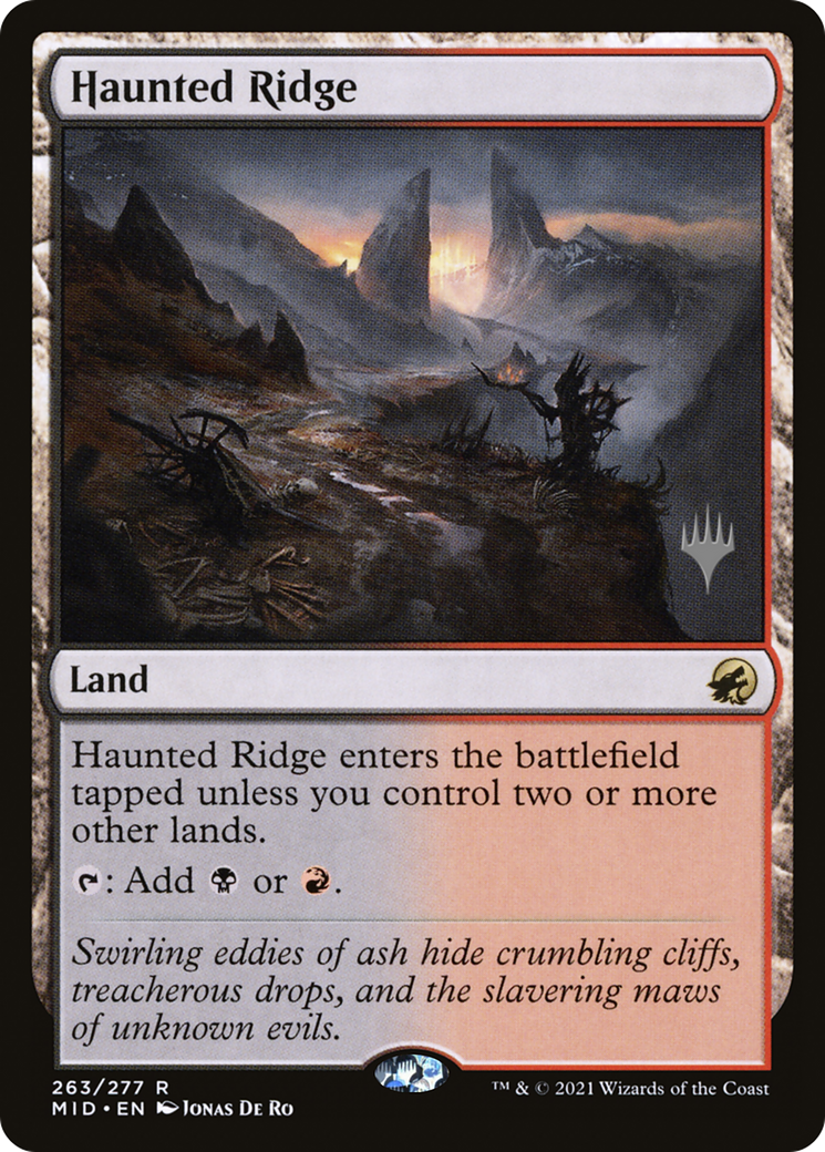 FOIL Haunted Ridge (PPMID-263P) - Innistrad: Midnight Hunt Promos - Magic The Gathering