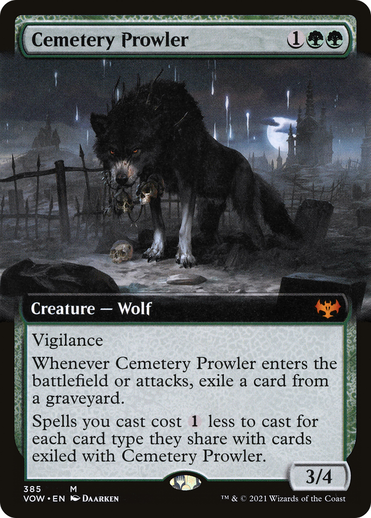 FOIL Cemetery Prowler (Extended Art) (VOW-385) - Innistrad: Crimson Vow - Magic The Gathering