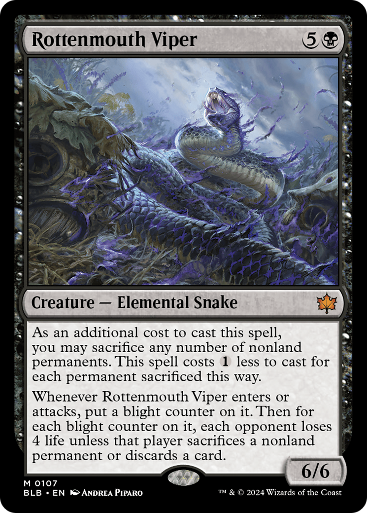 FOIL Rottenmouth Viper (BLB-107) - Bloomburrow - Magic The Gathering