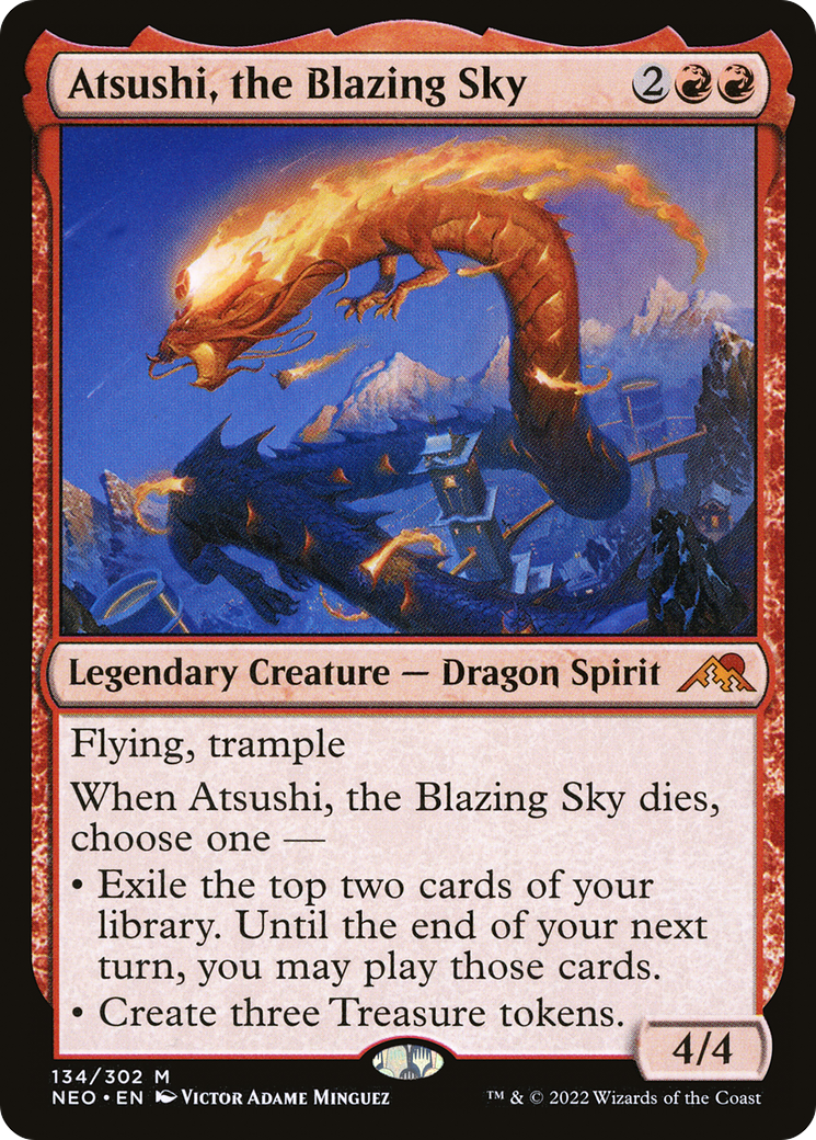 FOIL Atsushi, the Blazing Sky (NEO-134) - Kamigawa: Neon Dynasty - Magic The Gathering
