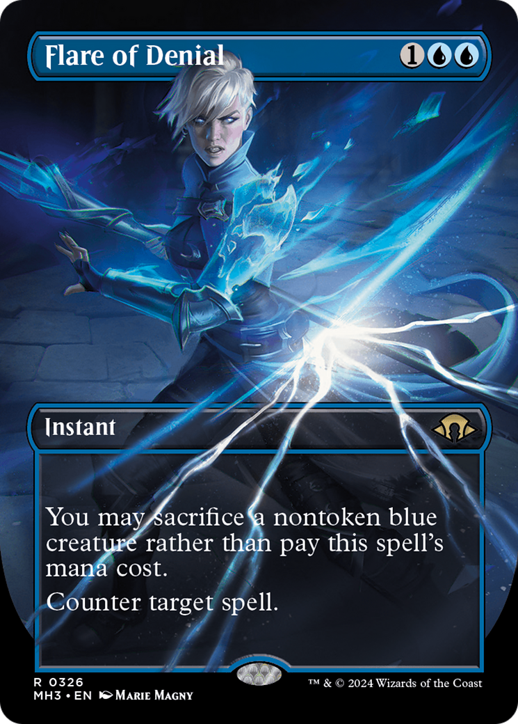 FOIL Flare of Denial (Borderless) (MH3-326) - Modern Horizons 3 - Magic The Gathering