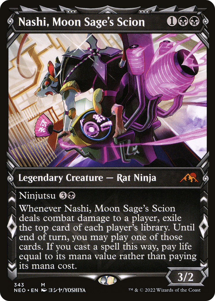 Nashi, Moon Sage's Scion (Showcase) (NEO-343) - Kamigawa: Neon Dynasty - Magic The Gathering