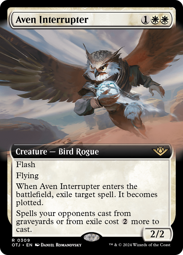 FOIL Aven Interrupter (Extended Art) (OTJ-309) - Outlaws of Thunder Junction - Magic The Gathering