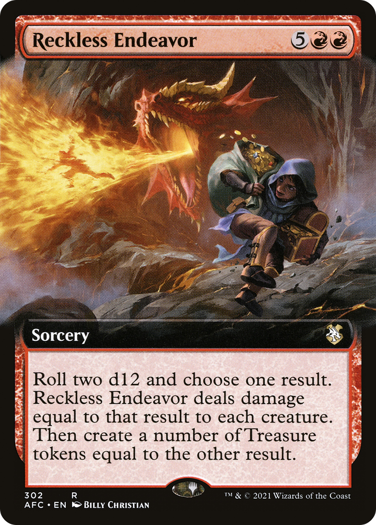 Reckless Endeavor (Extended Art) (AFC-302) - Forgotten Realms Commander - Magic The Gathering