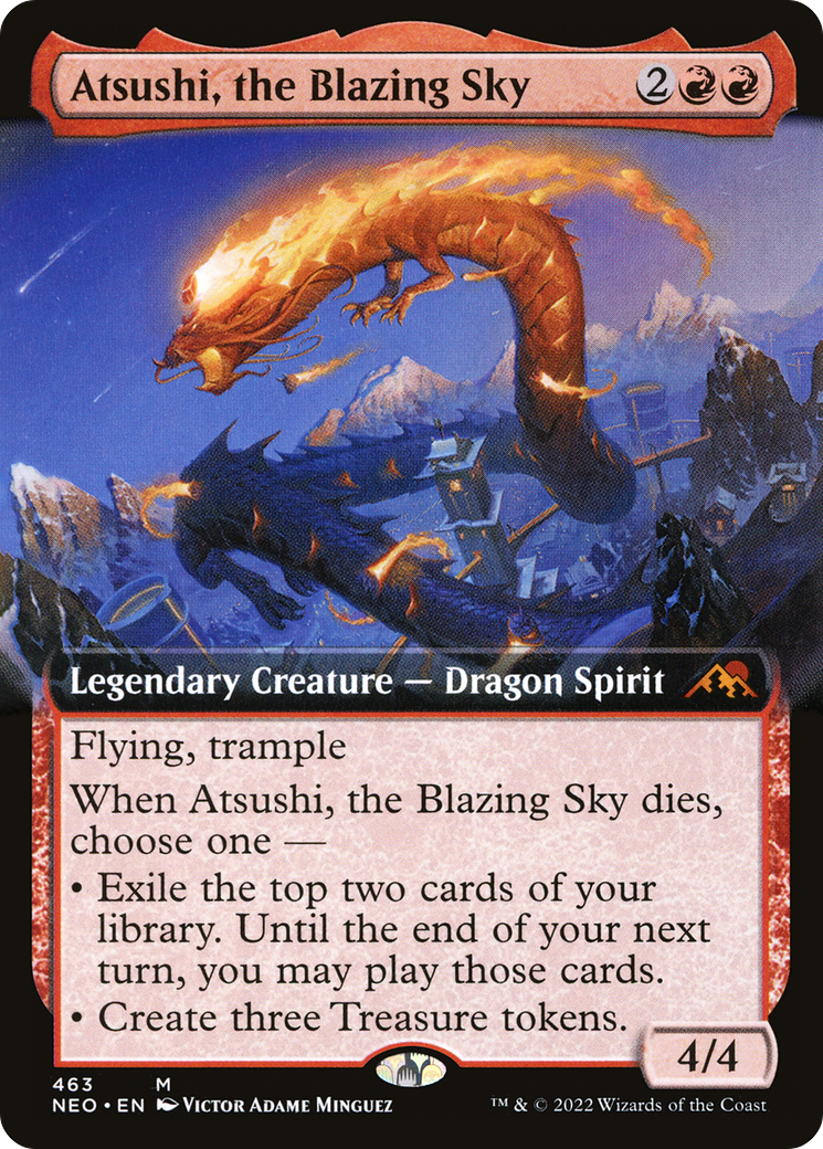 Atsushi, the Blazing Sky (Extended Art) (NEO-463) - Kamigawa: Neon Dynasty - Magic The Gathering