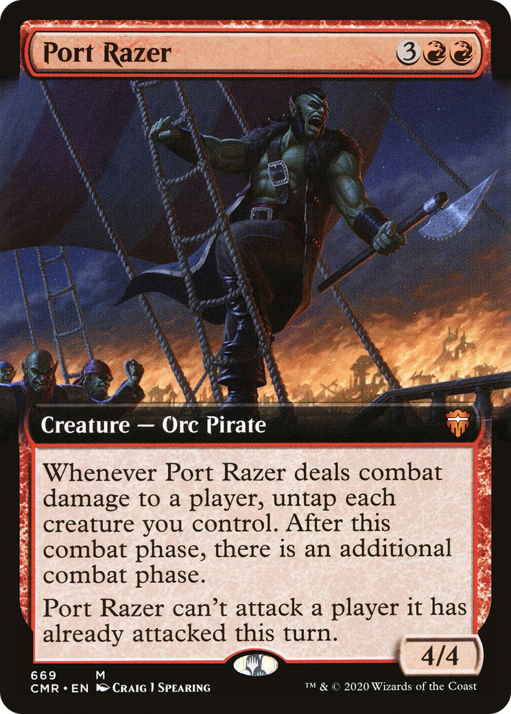 FOIL Port Razer (Extended Art) (CMR-669) - Commander Legends - Magic The Gathering