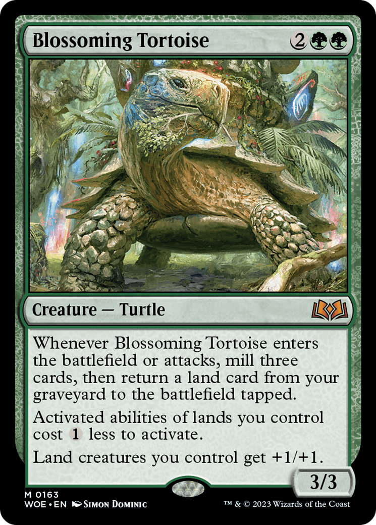 FOIL Blossoming Tortoise (WOE-163) - Wilds of Eldraine - Magic The Gathering