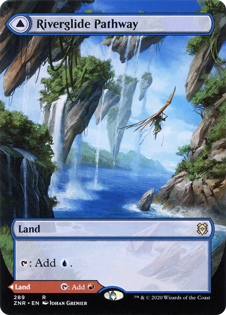 Riverglide Pathway (Borderless) (ZNR-289) - Zendikar Rising - Magic The Gathering