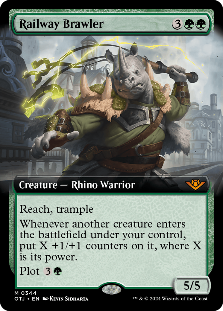 Railway Brawler (Extended Art) (OTJ-344) - Outlaws of Thunder Junction - Magic The Gathering