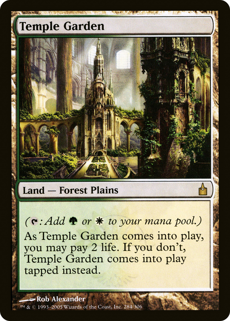 FOIL Temple Garden (RAV-284) - Ravnica: City of Guilds - Magic The Gathering