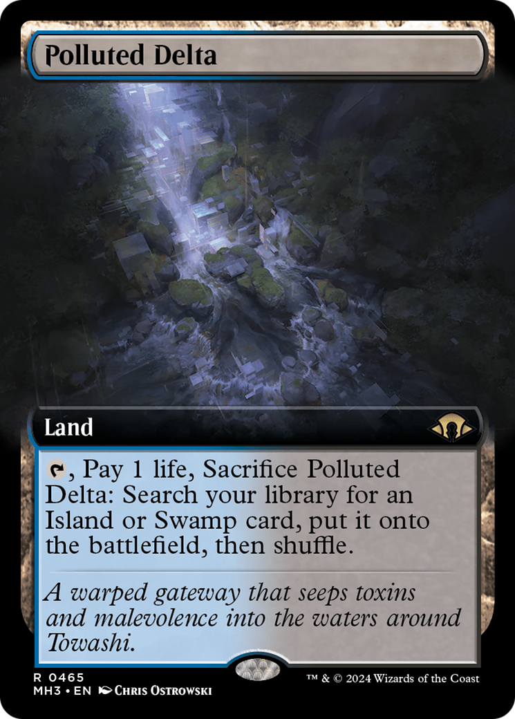 FOIL Polluted Delta (Extended Art) (MH3-465) - Modern Horizons 3 - Magic The Gathering