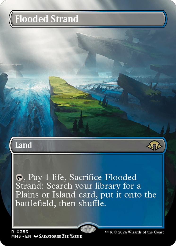 Flooded Strand (Borderless) (MH3-353) - Modern Horizons 3 - Magic The Gathering
